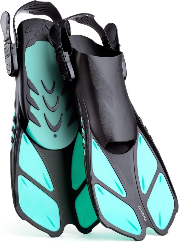 Snorkel fins swim fins travel size short adjustable for snorkeling diving