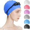 Tripsky Silicone Swim Cap,Comfortable Bathing Cap Ideal for Curly Short Medium Long Hair, Swimming Cap for Women and Men, Shower Caps Keep Hairstyle Unchanged