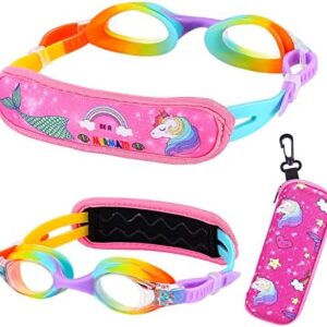 Kids Swim Goggles Age 2-6, Toddler Goggles 23456 Year, Swimming Goggles With CaseNo Hair Pull Strap