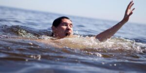 swimmer eating healthy food