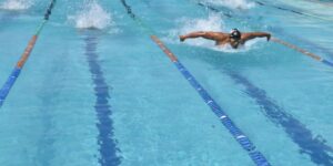 swimmer in pool healthy food